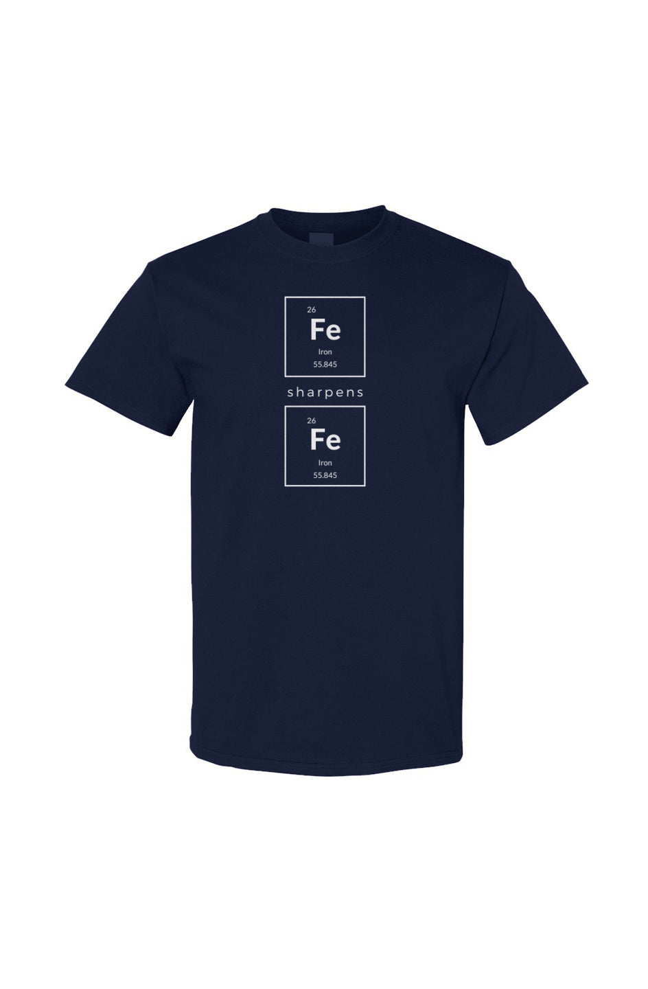 Periodic Iron Sharpens Iron Cotton Tee - Navy