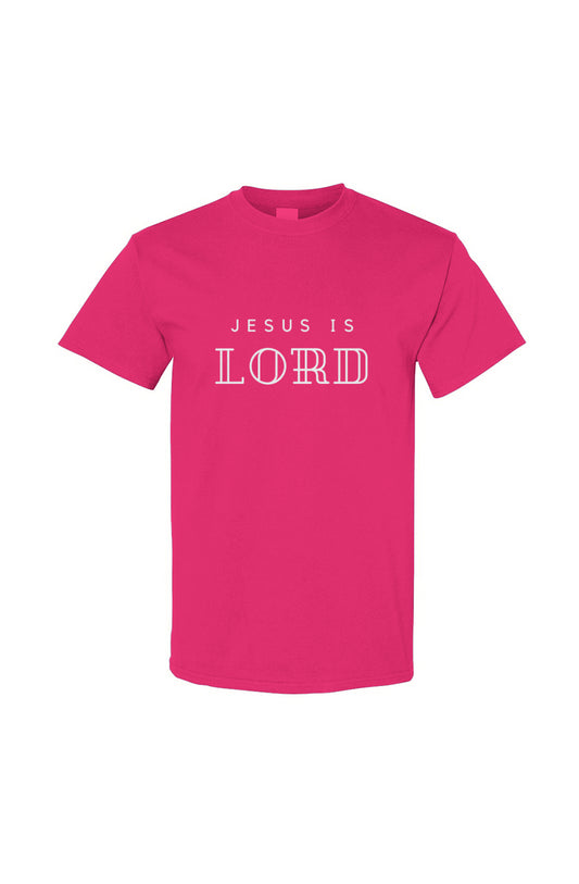 Jesus is Lord Cotton Tee - Fuchsia