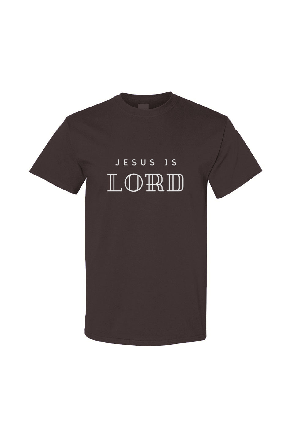 Jesus is Lord Cotton Tee - Dark Chocolate