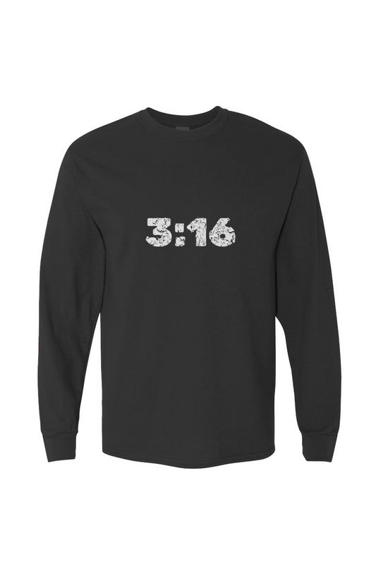 3:16 Heavy Cotton Long Sleeve Tee - Black