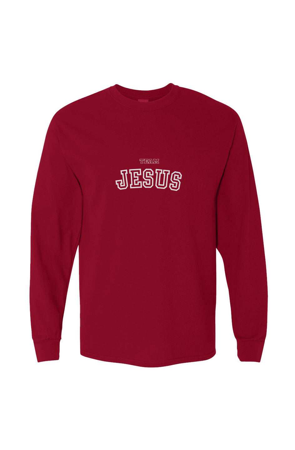 Team Jesus Heavy Cotton Long Sleeve Tee - Garnet