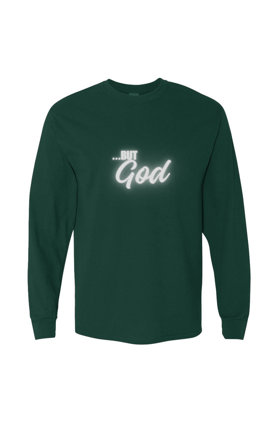 But God Heavy Cotton Long Sleeve T-Shirt - Forest