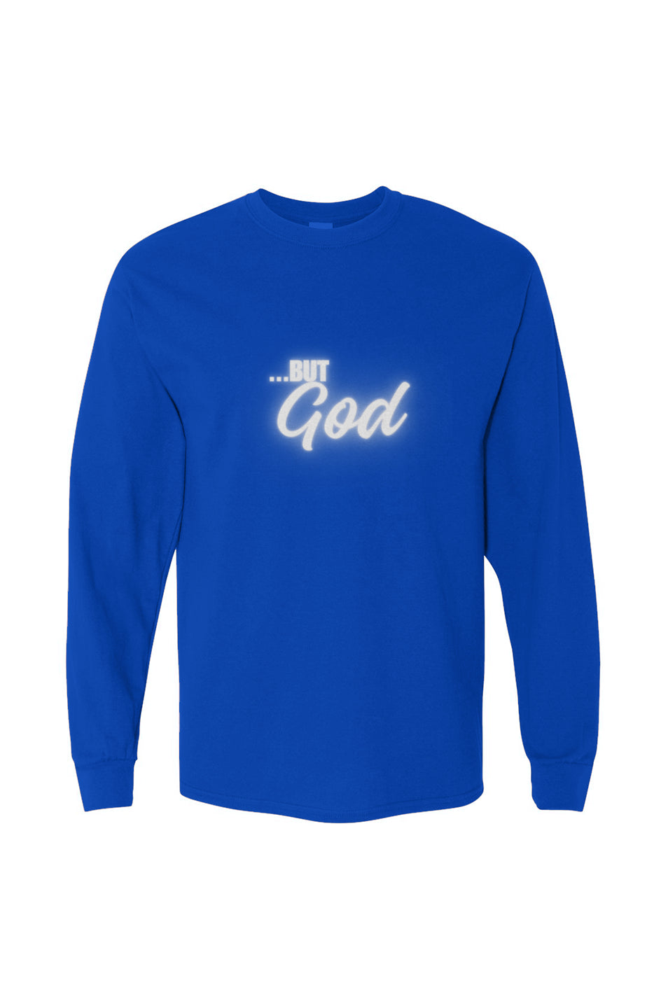 But God Heavy Cotton Long Sleeve T-Shirt - Royal Blue