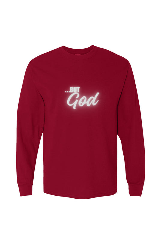 But God Heavy Cotton Long Sleeve T-Shirt - Garnet