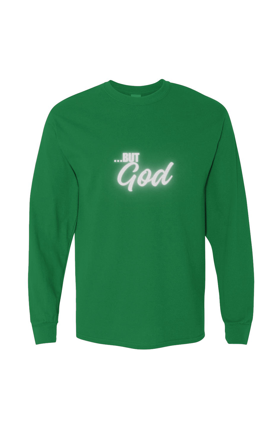 But God Heavy Cotton Long Sleeve T-Shirt - Green