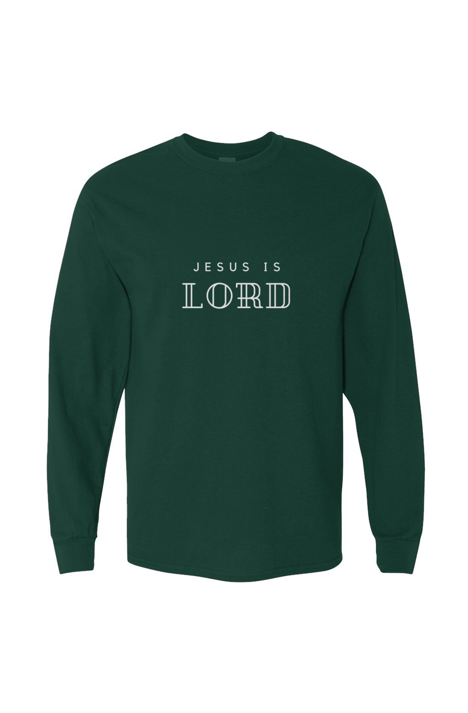 Jesus is Lord Heavy Cotton Long Sleeve T-Shirt - Forest